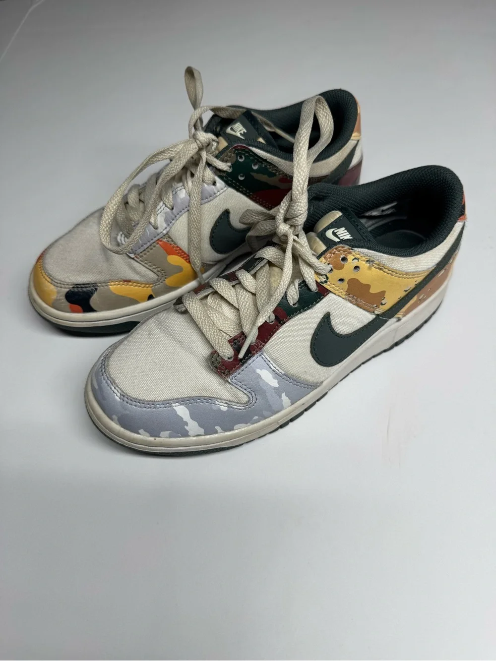 Nike Multicolor Camo Low-Top Sneakers — Black Swoosh